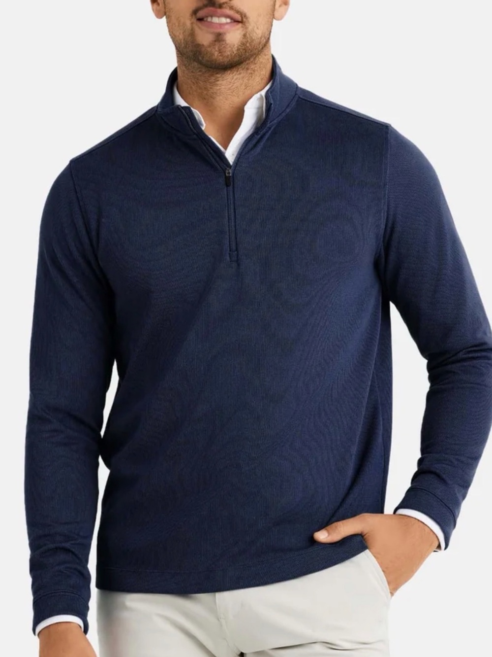 Men’s RHONE Navy Half-Zip Performance Pullover - Picture 2 of 7